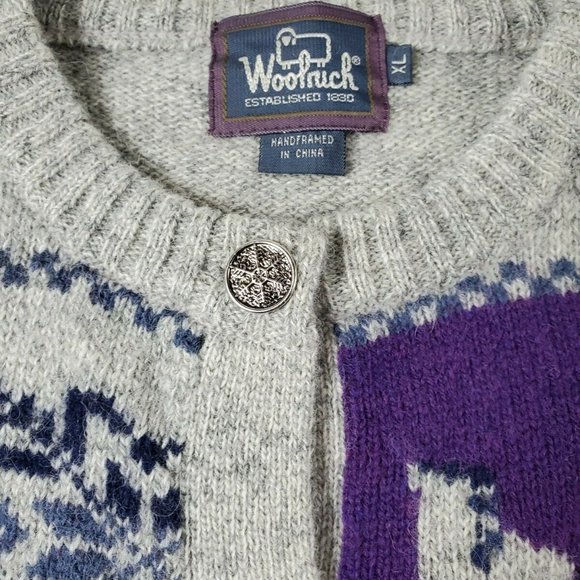 Woolrich Vintage Wool Winter Outdoors Sweater Button LS Womens XL EUC - Picture 2 of 5